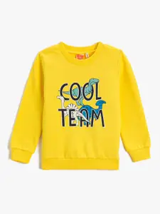 Koton Boys Typography Printed Pure Cotton Pullover Sweatshirt