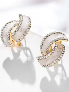 VIEN Gold-Plated Geometric Studs Earrings