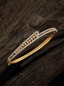 Kushal's Fashion Jewellery Gold-Plated CZ-Studded Kada Bangle