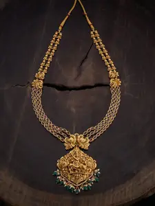 Kushal's Fashion Jewellery Gold-Plated Beaded Antique Necklace