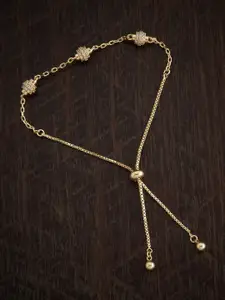 Kushal's Fashion Jewellery Women Gold-Plated Cubic Zirconia Link Bracelet