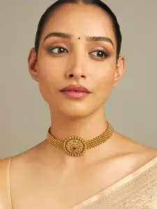 Kushal's Fashion Jewellery Gold-Plated Antique Necklace