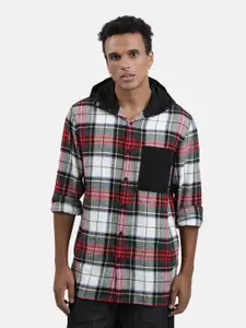 Bene Kleed Checked Hooded Classic Cotton Casual Shirt