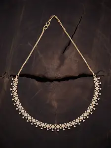 Kushal's Fashion Jewellery Gold Plated Cubic Zirconia Studded Necklace