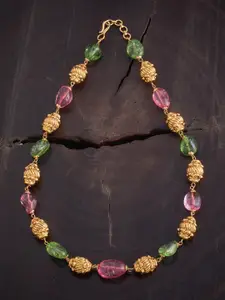 Kushal's Fashion Jewellery Gold-Plated Artificial Stones Studded Necklace