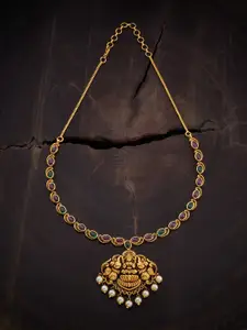 Kushal's Fashion Jewellery Gold Plated Artificial Beads Studded Necklace