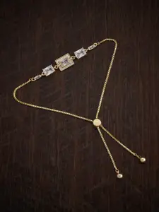 Kushal's Fashion Jewellery Cubic Zirconia Gold-Plated Wraparound Bracelet