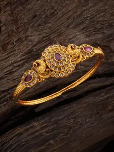 Kushal's Fashion Jewellery Cubic Zirconia Gold-Plated Kada Bracelet