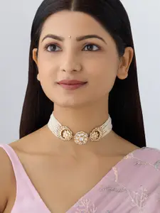 Kushal's Fashion Jewellery Kundan-Studded Copper Necklace