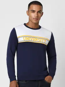 PETER ENGLAND UNIVERSITY Colourbocked Crew Neck Long Sleeve Pullover Sweatshirt