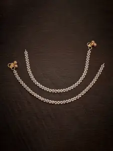 Kushal's Fashion Jewellery Gold Plated Zircon Studded Anklets