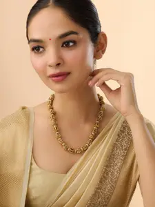 Kushal's Fashion Jewellery Copper Gold-Plated Antique Necklace
