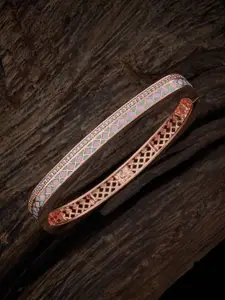 Kushal's Fashion Jewellery Kundan Rose Gold-Plated Kada Bracelet