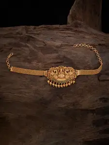 Kushal's Fashion Jewellery Gold-Plated Antique Gold-Plated Armlet Bracelet