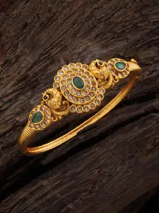 Kushal's Fashion Jewellery Gold-Plated Cubic Zirconia  Kada Bracelet