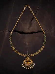 Kushal's Fashion Jewellery Copper Gold-Plated Antique Necklace