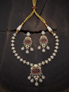 Kushal's Fashion Jewellery Kundan Studded Ethnic Necklace & Earrings