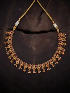 Kushal's Fashion Jewellery Gold-Plated Artificial Stones Antique Necklace