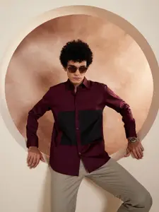 DENNISON Smart Colorblocked Cotton Casual Shirt