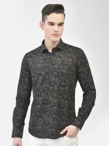 Crimsoune Club Slim Fit Abstract Printed Pure Cotton Casual Shirt
