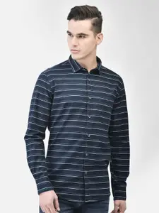 Crimsoune Club Slim Fit Horizontal Stripes Cotton Casual Shirt