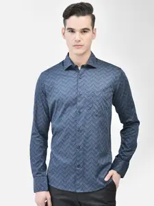 Crimsoune Club Slim Fit Geometric Printed Pure Cotton Casual Shirt