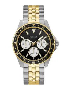 GUESS Men Embellished Dial Stainless Steel Straps Analogue Chronograph Watch U1107G6M
