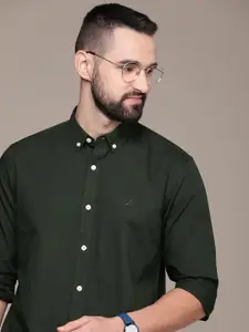 Nautica Pure Cotton Slim Fit Striped Casual Shirt