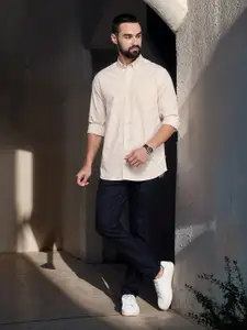 Nautica Classic Fit Opaque Pure Cotton Casual Shirt