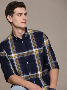 Nautica Pure Cotton Classic Opaque Checked Casual Shirt