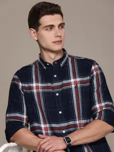Nautica Pure Cotton Classic Opaque Checked Casual Shirt