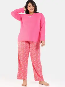 Zivame Plus Size Floral Printed Night suit