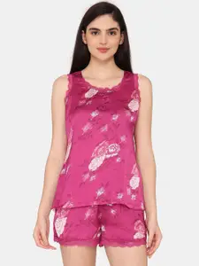 Zivame Floral Printed Sleeveless Night suit