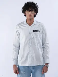 UNRL Abstract Printed Pure Cotton Casual Shirt