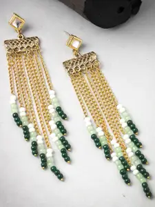 KARATCART Gold Plated Kundan Studded Drop Earrings