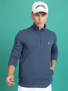 HIGHLANDER Mock Collar Half Zipper Pullover Sweatshirt