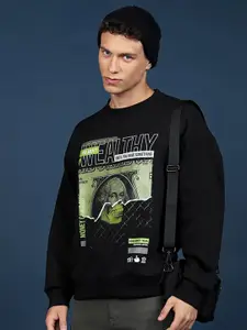 HIGHLANDER Graphic Printed Drop Shoulder Sleeves Oversized Sweatshirt