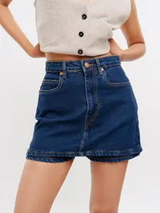 FREAKINS High Rise Denim Mini Skorts
