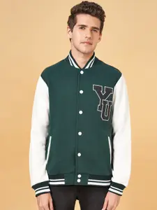 YU by Pantaloons Mandarin Collar Cotton Bomber Jacket