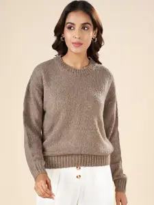 AKKRITI BY PANTALOONS Round Neck Acrylic Pullover Sweater