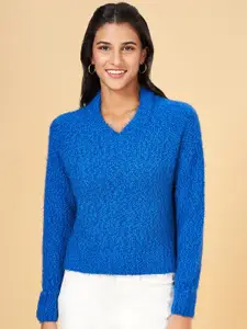 People Blue Self Design Pullover