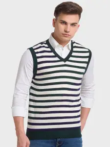 ColorPlus Striped V-Neck Sweater Vest