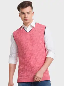 ColorPlus Self Design V-Neck Sweater Vest