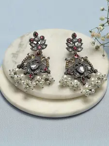 Biba Silver-Plated Artificial Beads Contemporary Drop Earrings
