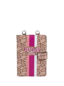 GUESS Women Brand Logo Printed Passport Holder