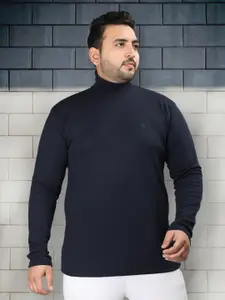 CHKOKKO Plus Size Turtle Neck Casual T-shirt