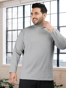 CHKOKKO Plus Size Turtle Neck Casual T-shirt