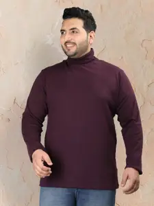 CHKOKKO Plus Size Turtle Neck Casual T-shirt
