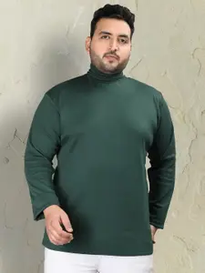 CHKOKKO Plus Size Turtle Neck Casual T-shirt