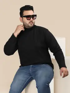 CHKOKKO Plus Size Turtle Neck Cotton T-shirt